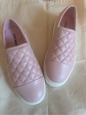 Steve Madden Quilted Slip-On Sneakers - Light Pink.
